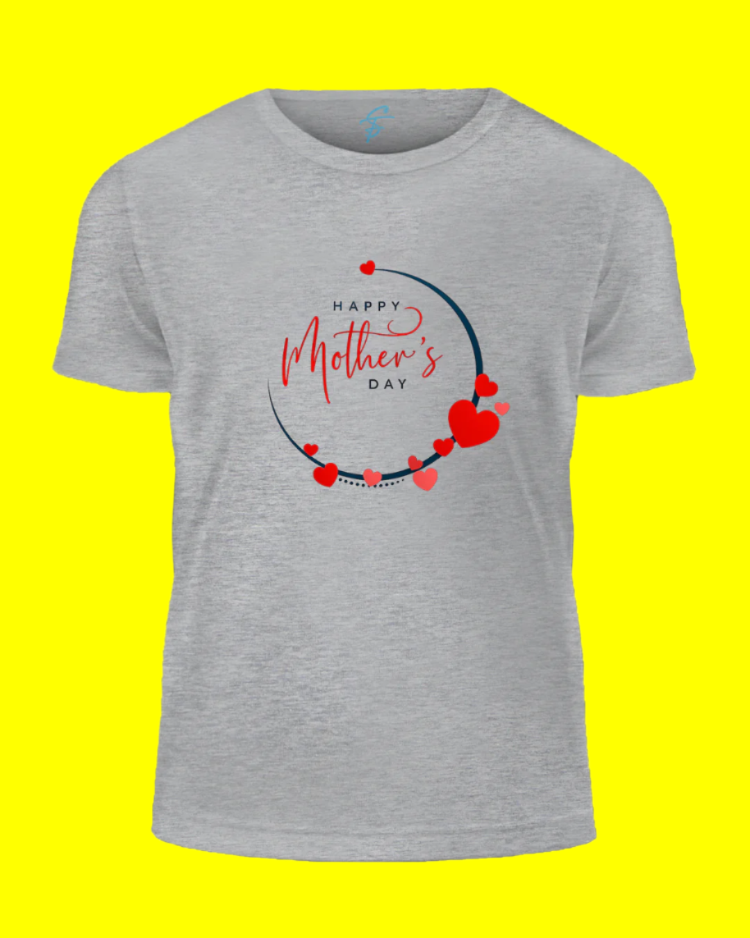 Happy Mother's Day T-Shirt, 100% Cotton, Heart Design, Short Sleeve